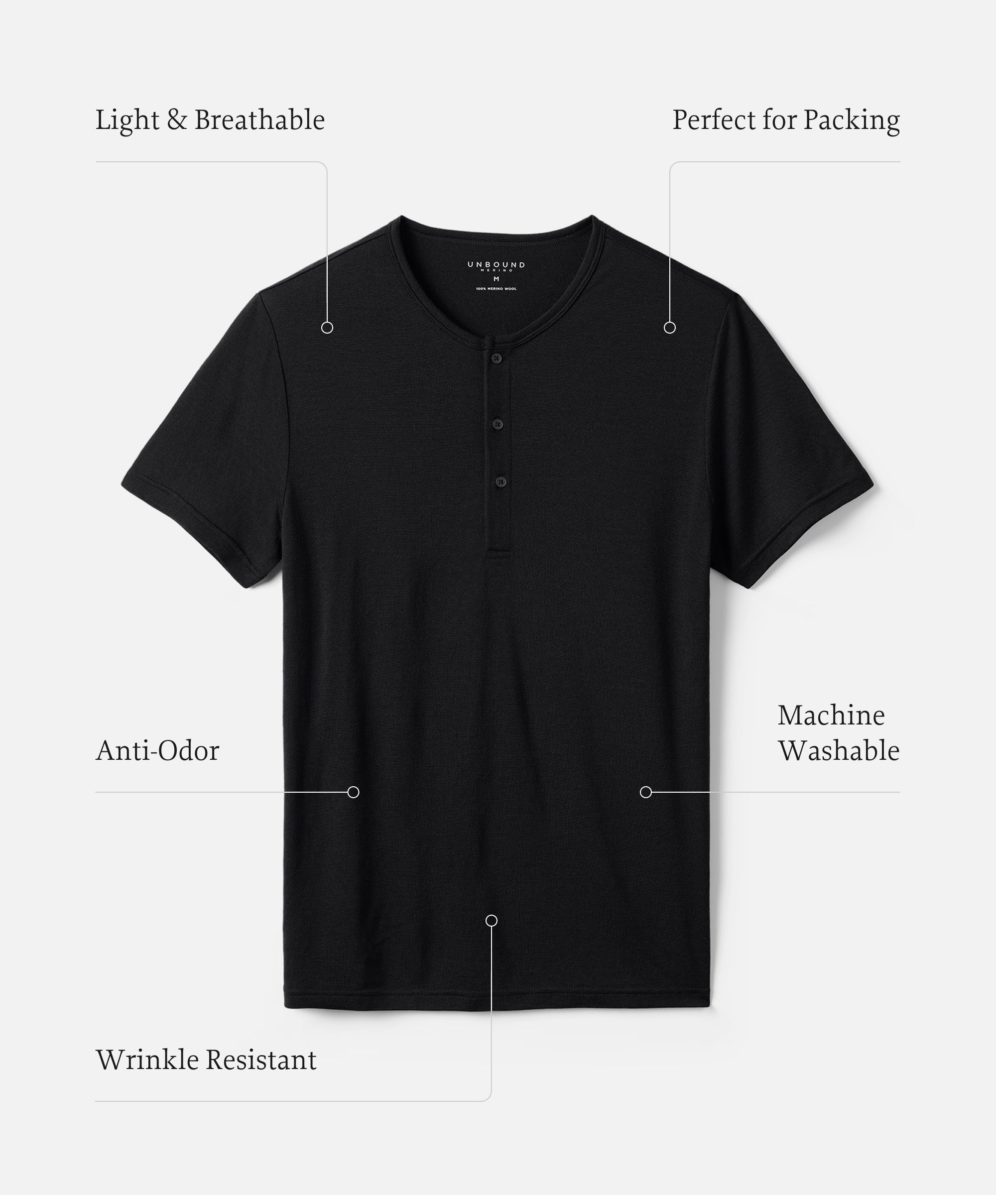 Men's Merino Short Sleeve Henley | Unbound Merino
