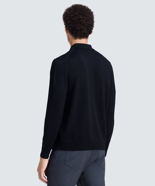 Knitting Machine Guide Unit Men's Merino Knit Long Sleeve Polo | Unbound Merino