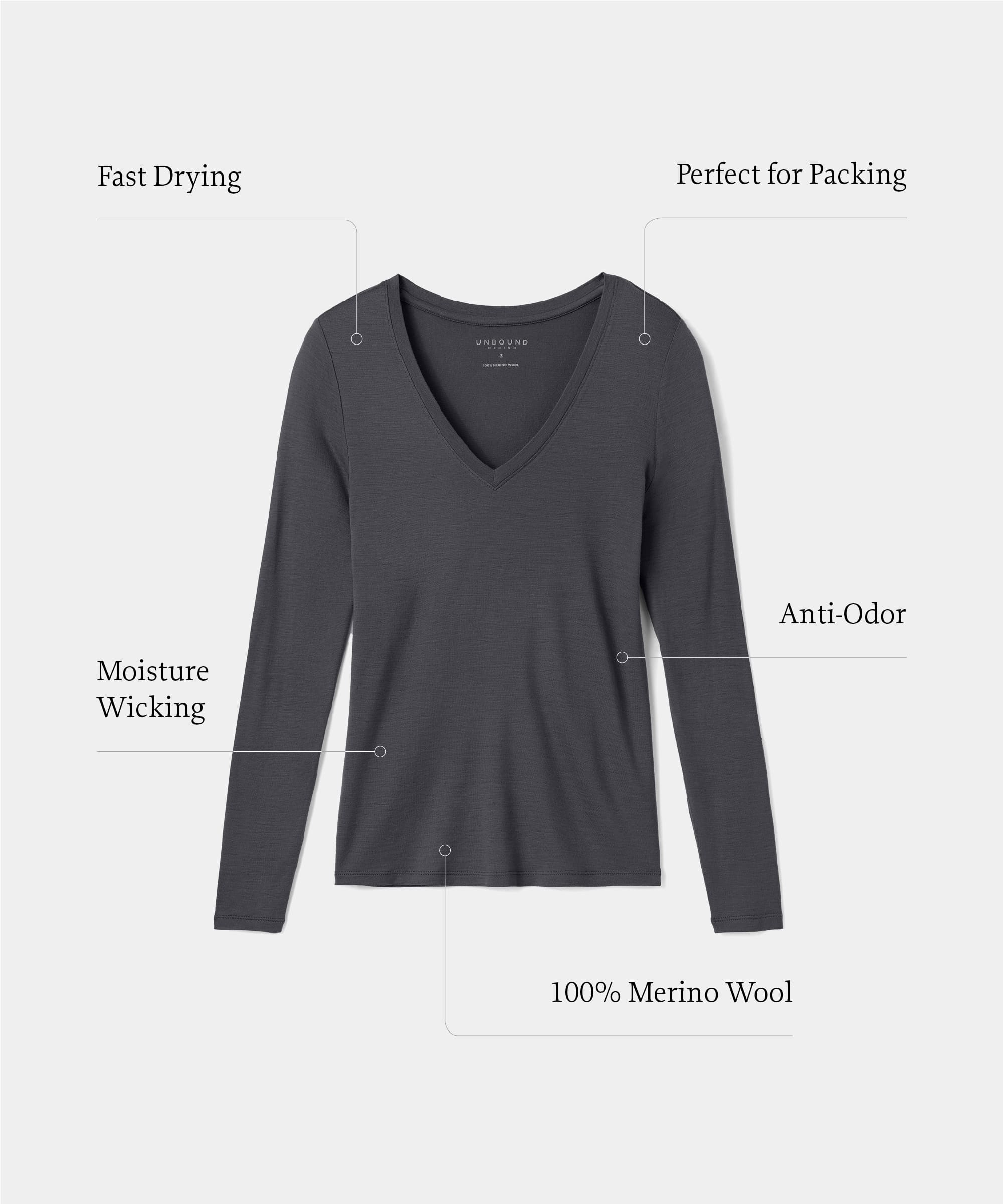 Women's Slim Merino Long Sleeve V-Neck | Unbound Merino