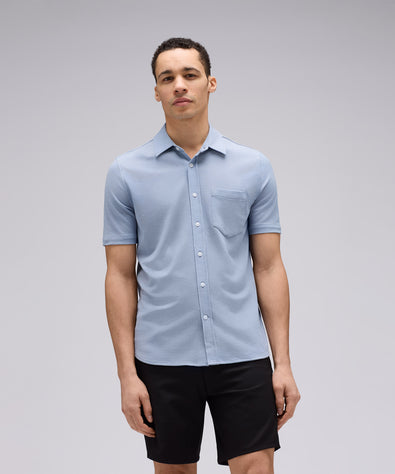 Men's Short Sleeve Merino Button-Up