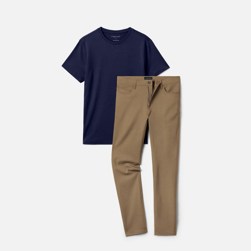 Men's Travel Trousers + T-Shirt Bundle